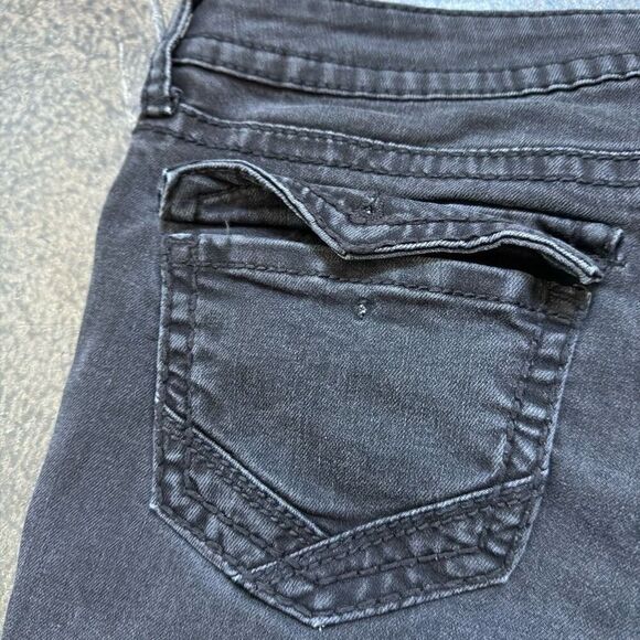 Ana A New Approach Women's Bootcut Faded Black Jeans Distressed Size 28/6 - Picture 5 of 13